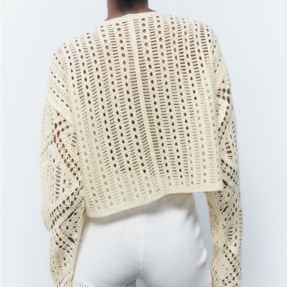 Zara - Cropped Crochet Sweater - Picture 2 of 5